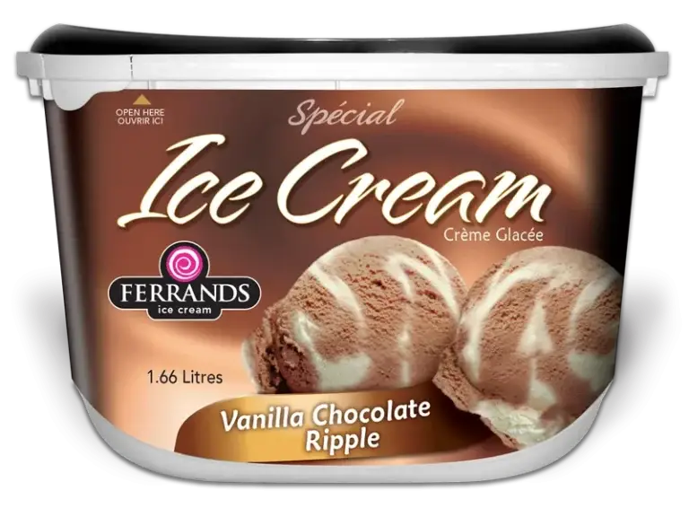 Ferrands Vanilla Chocolate Ripple ice cream, 1.66L tub