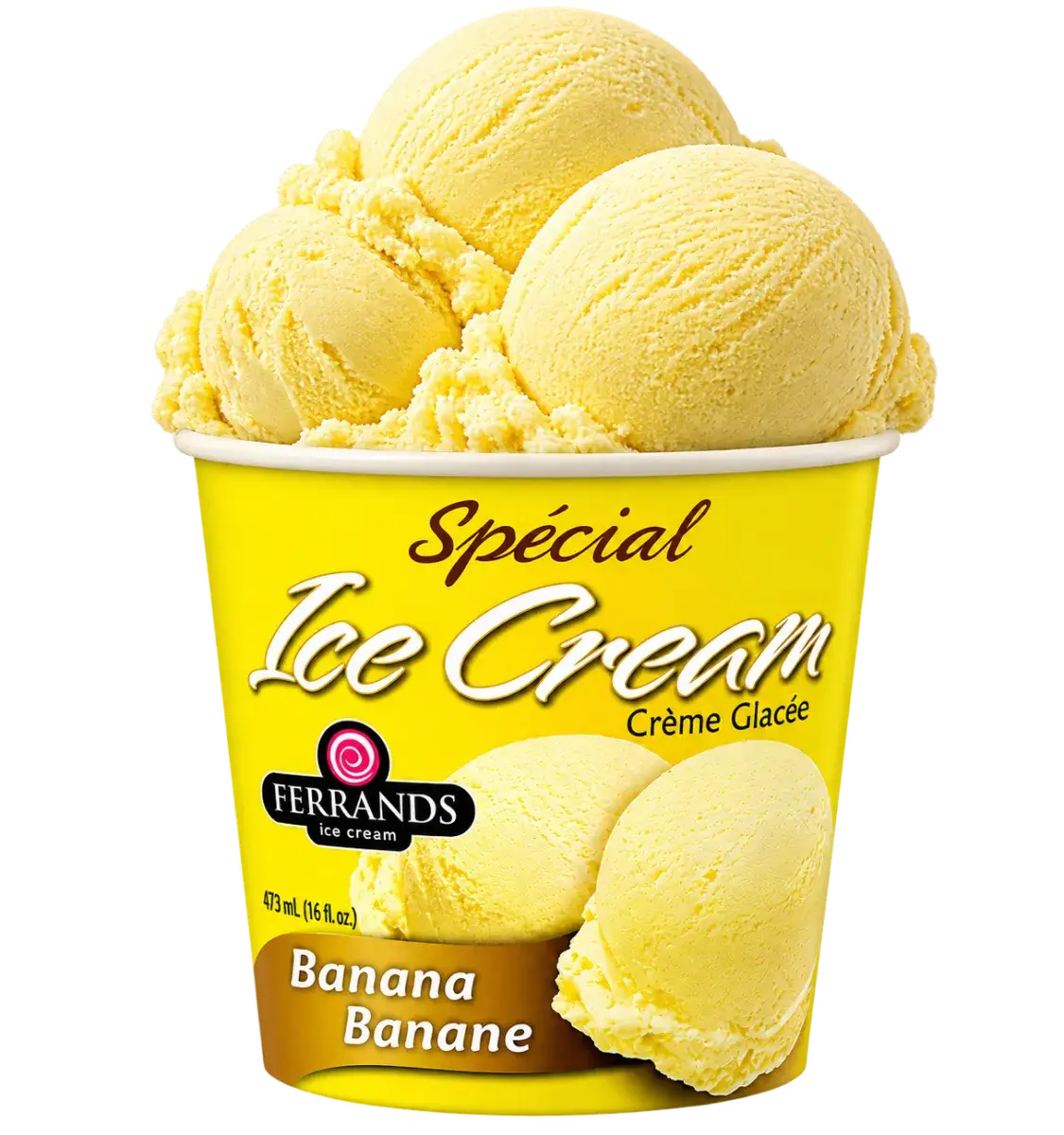 Banana 16oz tub with scoops on top