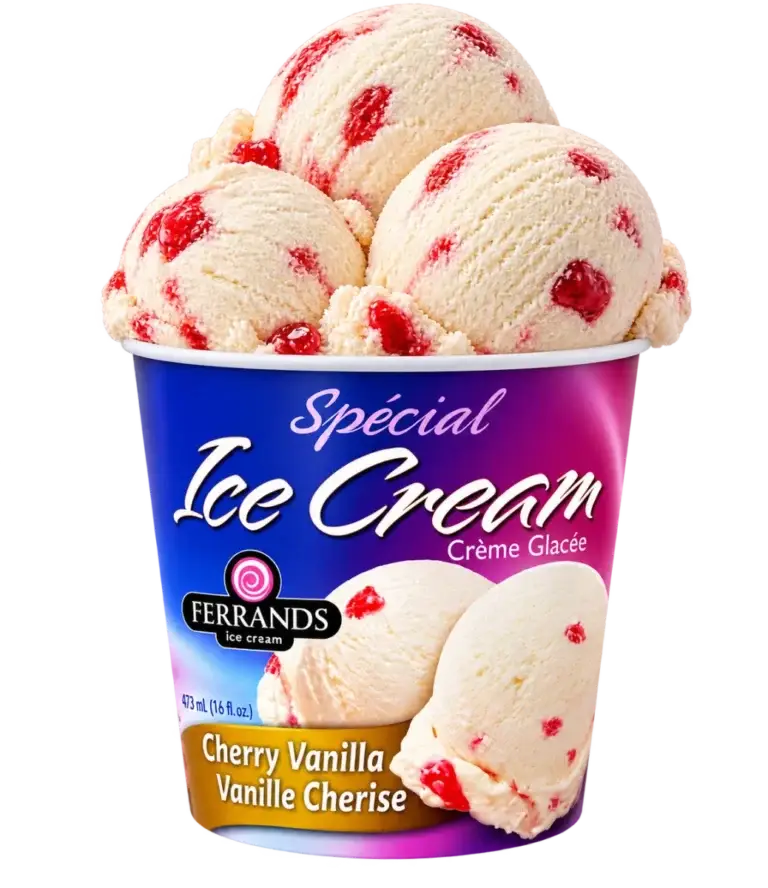 Cherry Vanilla 16oz tub with scoops on top