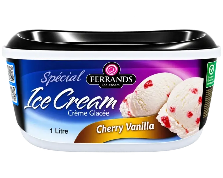 Ferrands Cherry Vanilla ice cream, 1L tub