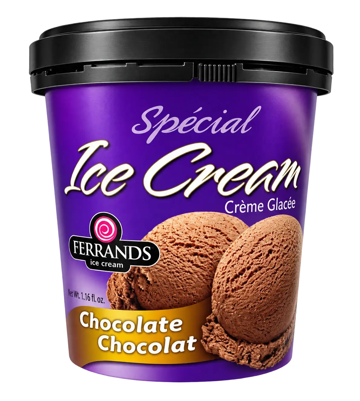Ferrands Chocolate ice cream, 473 mL tub