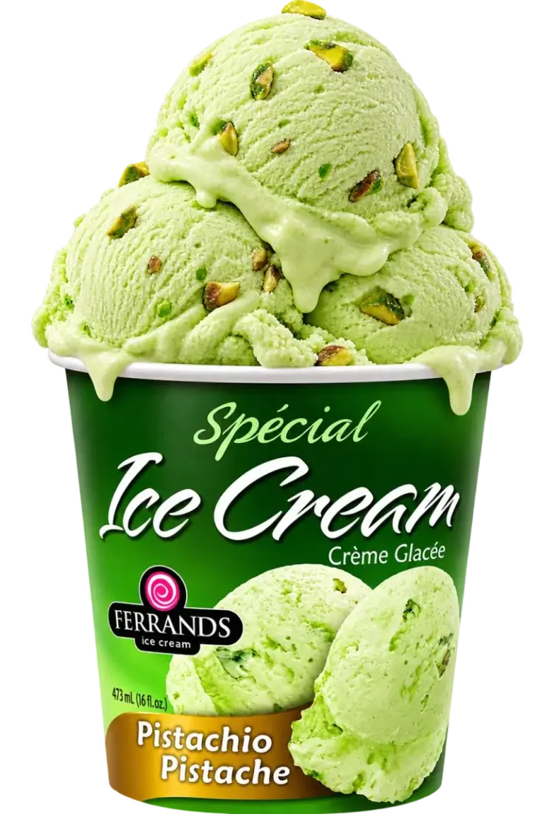 Pistachio 16oz tub with scoops on top
