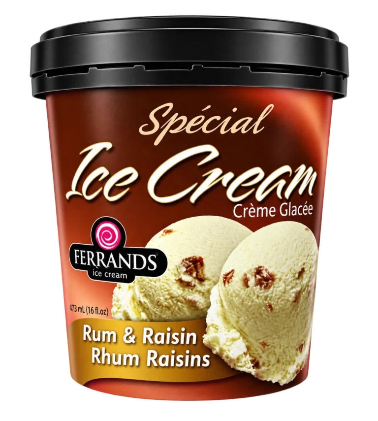 Ferrands Rum Raisin ice cream, 16oz tub