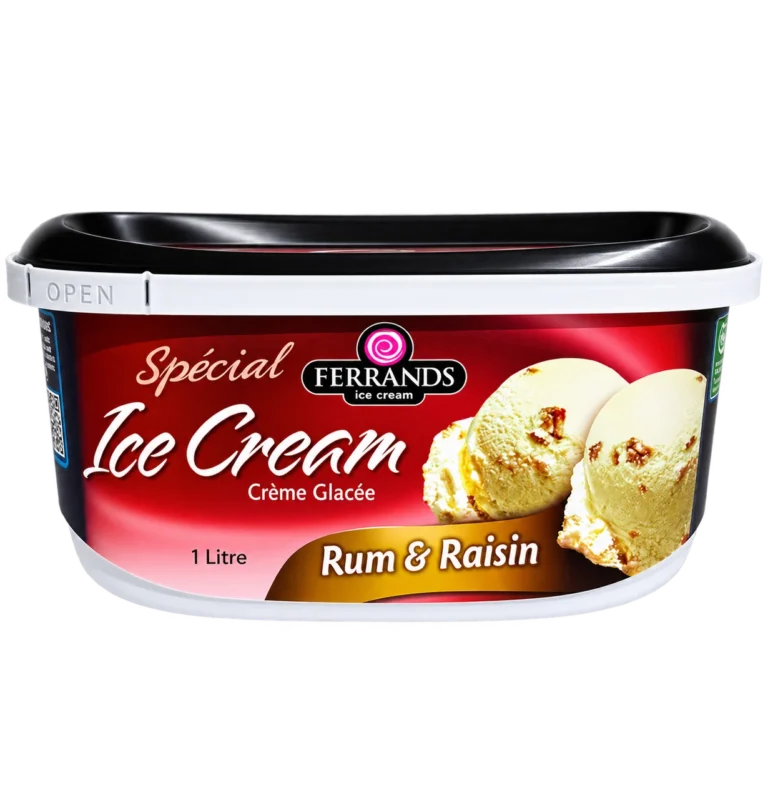 Ferrands Rum Raisin ice cream, 1L tub