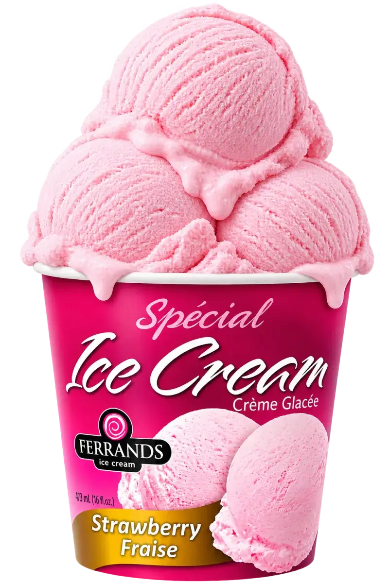 Strawberry 16oz tub with scoops on top