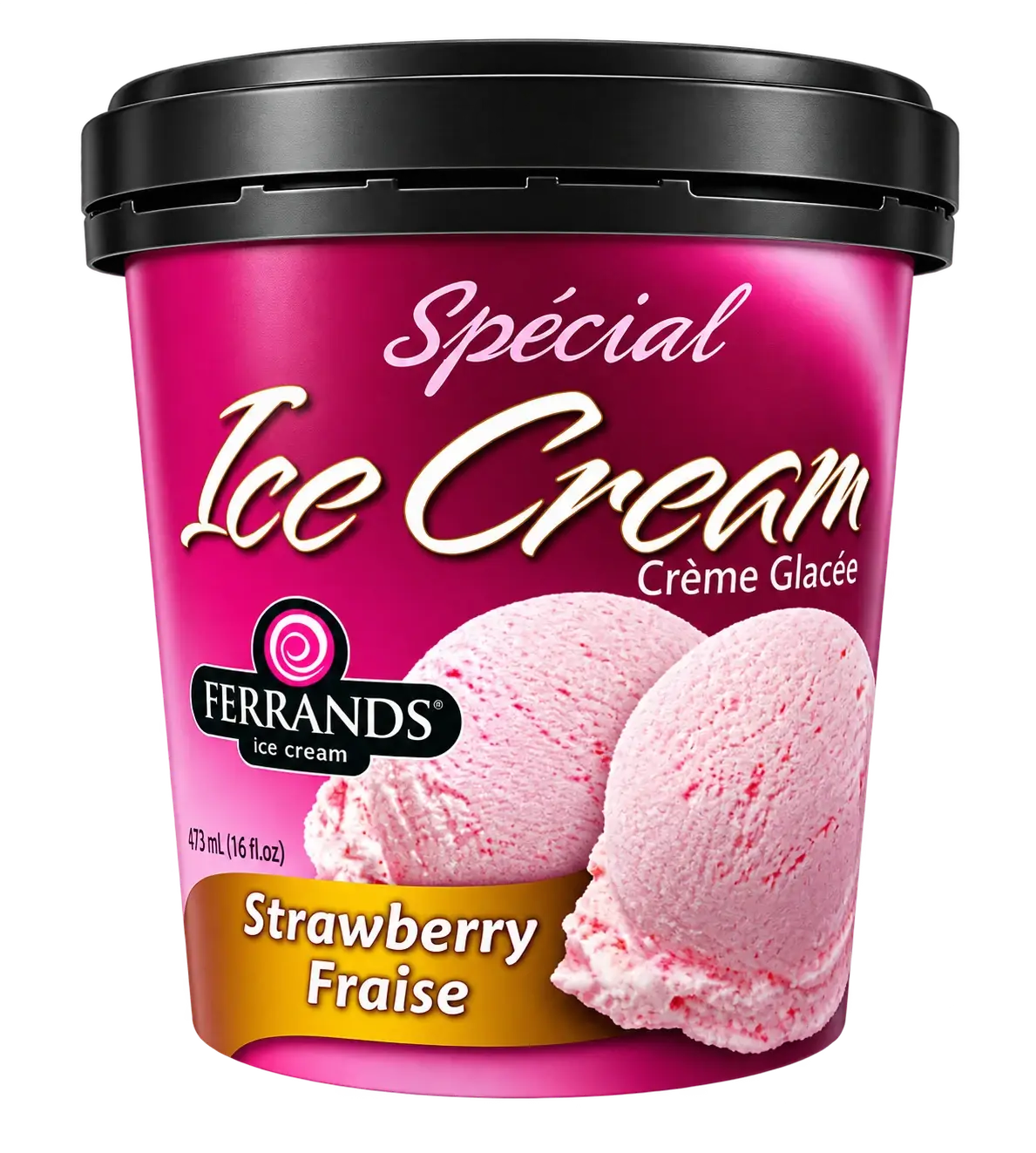 Ferrands Strawberry ice cream, 473 mL tub