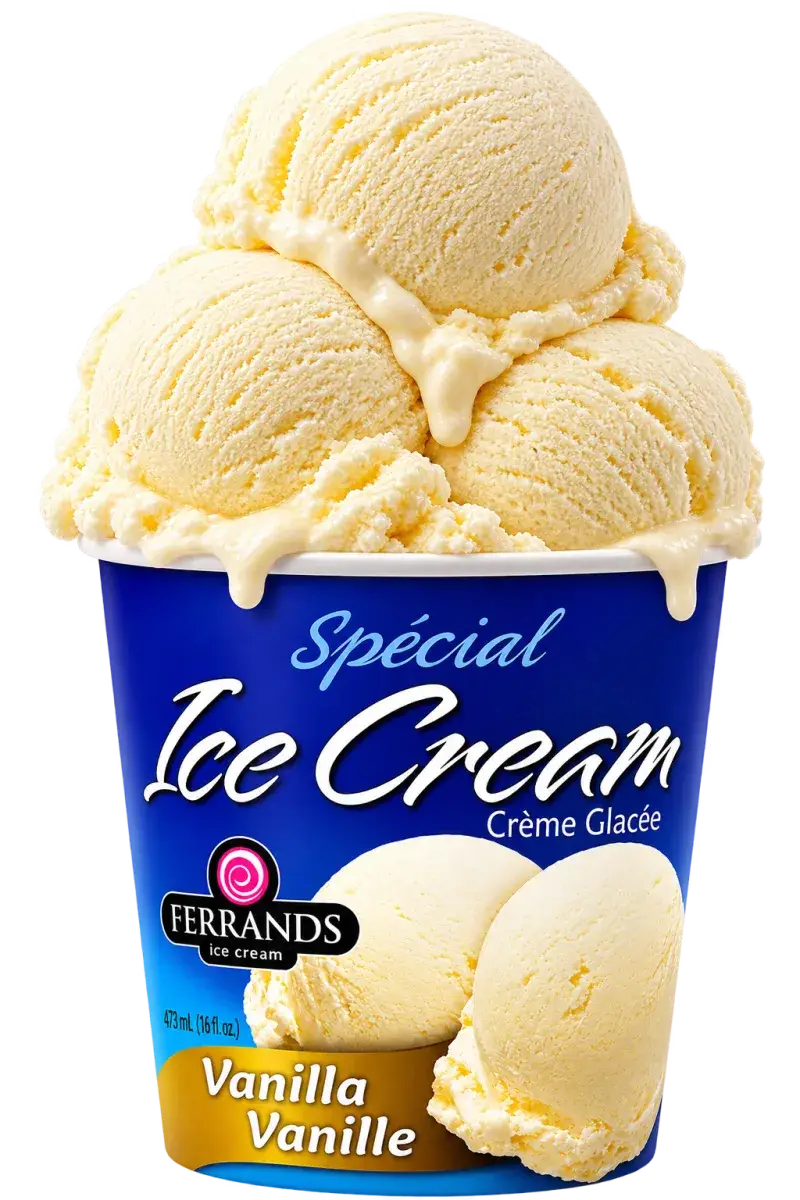 Vanilla 16oz tub with scoops on top